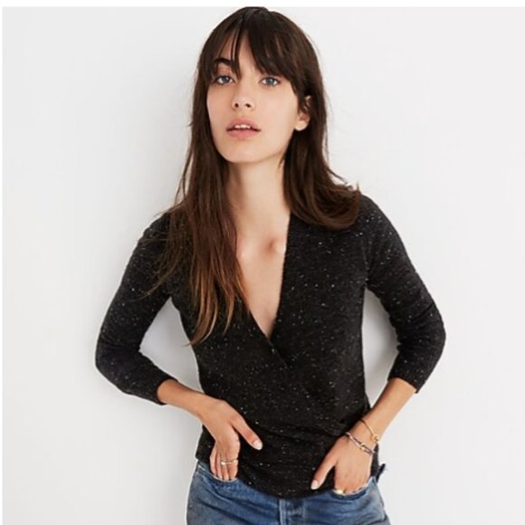 Madewell Wrap-Front Pullover Sweater - Picture 1 of 6